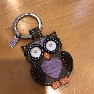 Authentic Coach Owl keychain leather